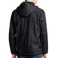 thumbnail image 3 of Men's Water Resistant Zip Up Hooded Lightweight Windbreaker Rain Jacket (Black,S) LAX, 3 of 3