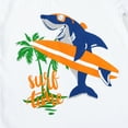 thumbnail image 2 of HILEELANG 2-7T Toddler Little Boys 3-Pack T-Shirts Dinosaur Shark Surf Graphic 100% Cotton Short Sleeve Summer Tees Blue Yellow White 2T 3T 4T 5T 6T 7T, 2 of 5