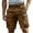 Mens Shorts Brown, variant on S-4X Plus Size Cargo Shorts for Men Relaxed Big & Tall Straight Leg Solid Color Multi-Pockets Mid Waisted Athletic Hiking Short