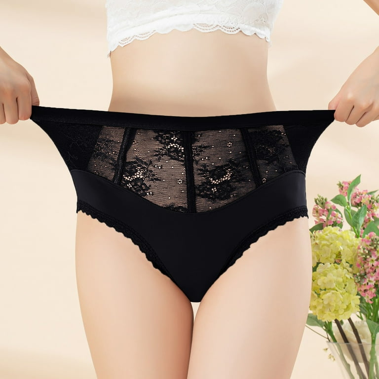 High Waist Lace Cotton Women's Panties Comfortable Soft Breathable Briefs  Sexy Female Underwear