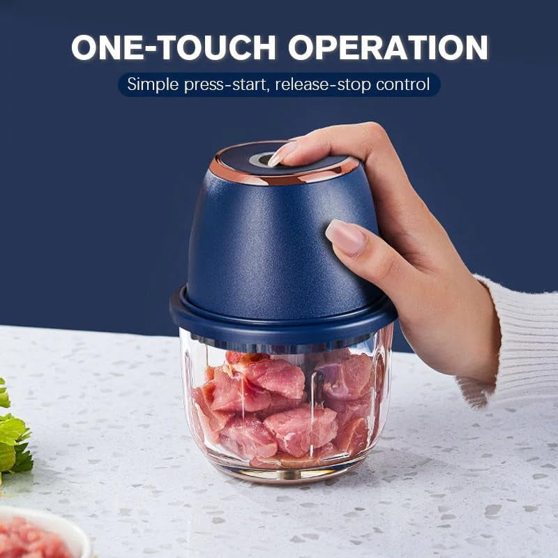 Electric Food Chopper – Robust Motor, Smart Design & Stainless Steel Blades, Mini Food Processor, Electric Meat Grinder & Vegetable Chopper, 4/6 Blades Food Processors for ,Onion,Vegetables,Fruits