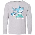 thumbnail image 3 of Inktastic My Big Sister Loves Me with Cute Sharks Long Sleeve Youth T-Shirt, 3 of 5