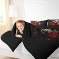thumbnail image 4 of Homewish Spooky Grunge Skull 7-Piece King Bedding,Goth Red Rose King Bed in a Bag,Halloween Bed Set,Black Reversible, 4 of 8