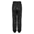 thumbnail image 5 of HOT SALE!!Pants for Women 2025 TrendyWomen's Sparkly Sequin Elastic Waist Paper Bag Jogger Lounge Pants with Drawstring Black S, 5 of 9