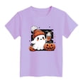 thumbnail image 5 of KPOPLK Kid Girls Halloween T-Shirt Dancing Ghost Pumpkin Graphic Shirts Spooky Season Tees Short Sleeve Fall Tops,Size 6-7 Years, 5 of 5