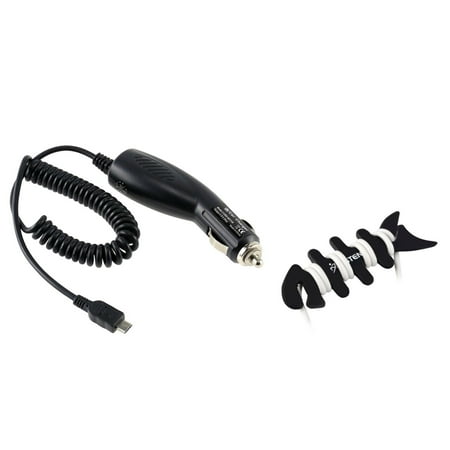 Insten Car Charger For Blackberry Z3 Z10 Z30 Q5 Q10 9720 9320 9220 9380 9790 9370 9360 9350 9810 9860 +Fishbone Wrap