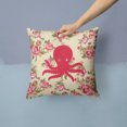 thumbnail image 2 of Octopus Shabby Chic Yellow Roses Fabric Decorative Pillow, 2 of 4