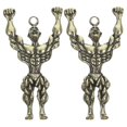 thumbnail image 2 of Fitness Enthusiast Bodybuilder Shape Charms 2Pcs Durable Zinc Alloy Keychain Decorations For Gym Use And Home Decoration, 2 of 5