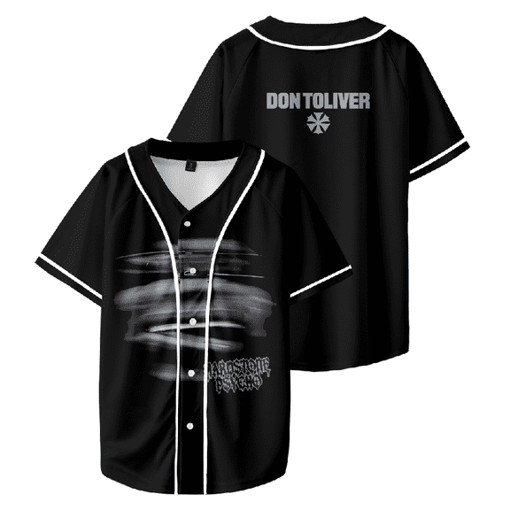 Don Toliver HARDSTONE Baseball Jersey V-neck Black Tee Shirt Casual Tshirt