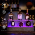 thumbnail image 6 of Led Lighted Liquor Bottle Display Shelf, Bar Display Shelf, DIY Illuminated Bottle Shelf with App & Remote Control, 3 Step Freestanding Holding Bottles for Home Bar, Party (Walnut, 24 inch), 6 of 6