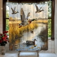 thumbnail image 3 of Mallard Duck Shower Curtain Flying Ducks Wildlife Scene Hunting Country Lake Design Brown Nature Scenery Modern Animals Natural Wildlife Scene Bathroom Decorative Curtain-72"W x 74"L (Pack of 1), 3 of 7