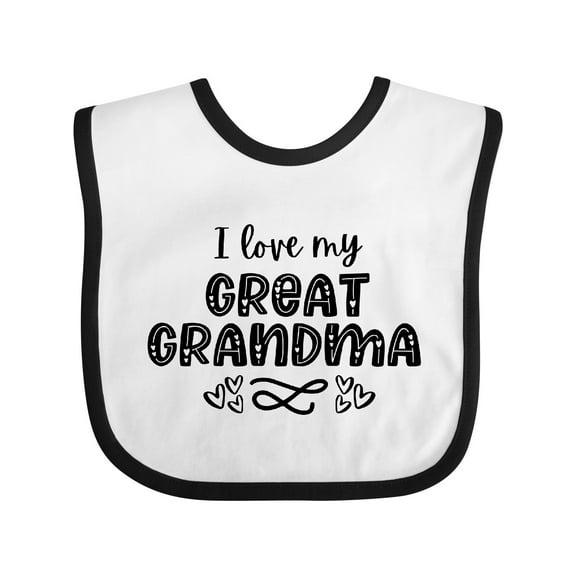 Inktastic I Love My Great Grandma with Hearts Boys or Girls Baby Bib