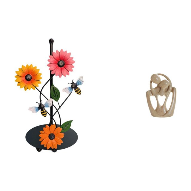 Dispensador de toallas de papel con forma de pareja abstracta, antideslizante, vertical, de resina. Escultura creativa para estantería, cafetería o es