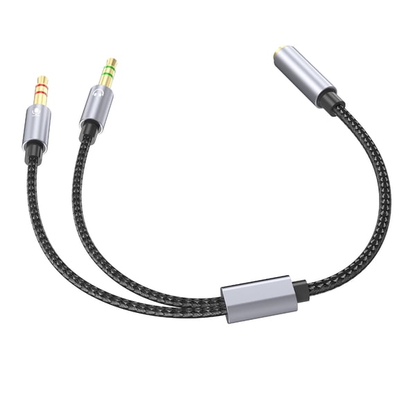 Gaming Headsets Splitter Cable 3.5mm Jacks Sound Microphones Adapter for PC Laptop