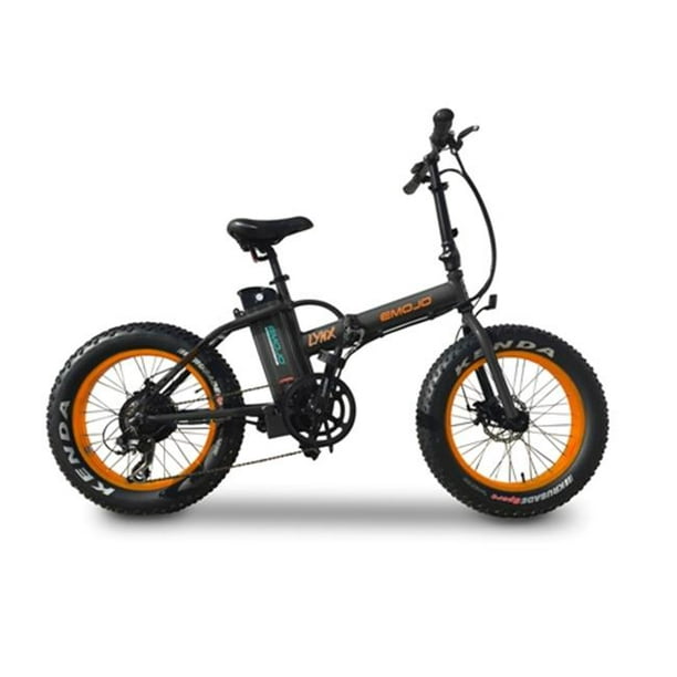 EMOJO LYN-BLK-ORA-36-500 500W 36V Bafang Moteur 10.4AH Batterie Lithium Vélo Électrique Vélo Pliant à Vendre avec Shimano 7 Vitesses - Noir et Orange