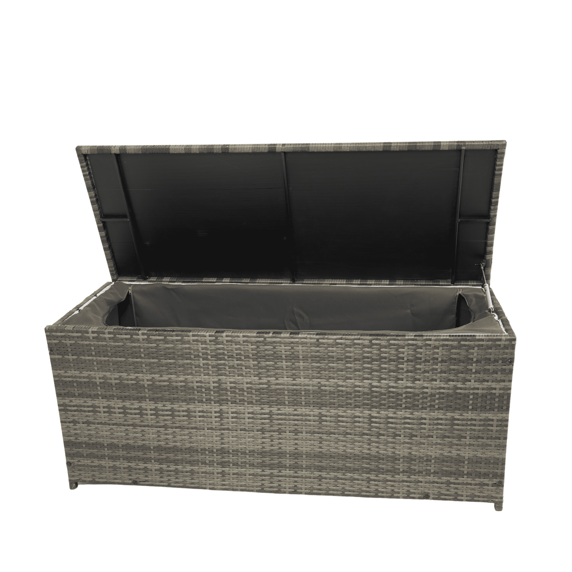 Aimee Lii Outdoor Storage Box, 113 Gallon Wicker Patio Deck Boxes with Lid, Outdoor Toy Storage for Kids, Gray
