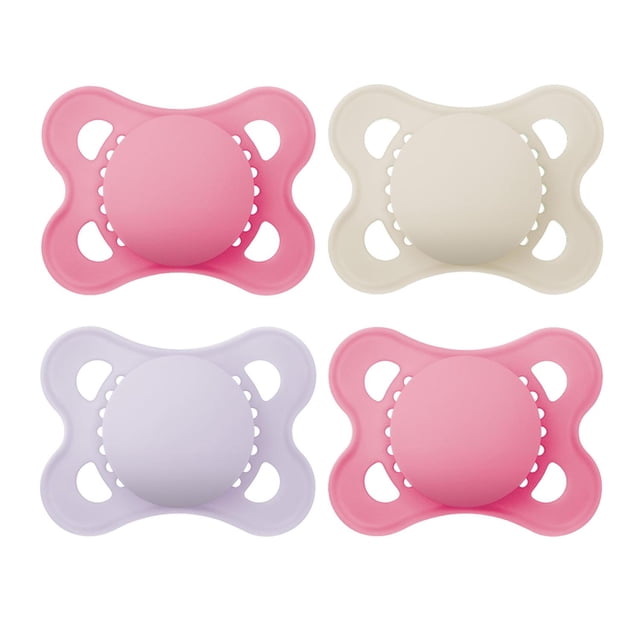 Chupetes MAM Rosa Mate con Pezón de Silicona para Bebé de 0 a 6 Meses para Niñas