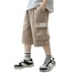 thumbnail image 1 of Pantalones cortos cargo elásticos REDARER para niño: pantalones casuales de exterior, de color liso, con 4 bolsillos y tejido de secado rápido, para tallas de 9 a 10 años., 1 of 4