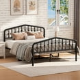 thumbnail image 3 of Queen Platform Bed Frame with Headboard, UHOMEPRO Metal Queen Size Bed Frame for Adults Teens, Rustic Vintage Queen Bed Frame Bedroom Furniture, No Box Spring Needed, Noise Free, Black, 3 of 14
