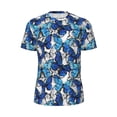 thumbnail image 5 of Wukai Blue and White Butterflies Print Men's Short-Sleeved Mesh T-Shirt,Quick-Dry Short Sleeve Workout T-Shirt-6X-Large, 5 of 8