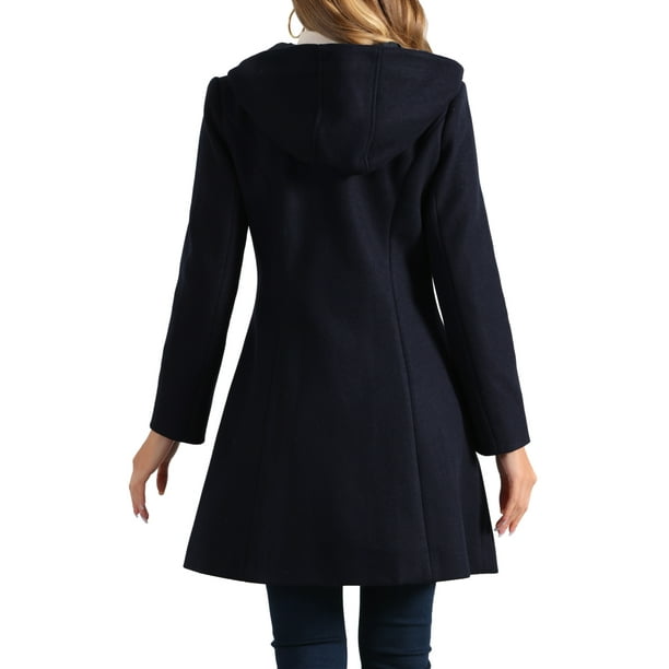INSPIRE CHIC Women's Coat Solid Color Toggle Button Fully Lined