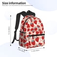 thumbnail image 4 of Haiem Red Strawberry Lightweight Backpack for School, Classic Basic Water Resistant Casual Daypack for Travel with Bottle Side Pockets, 4 of 8