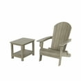 thumbnail image 3 of WestinTrends Tuscany HIPS Outdoor Folding Adirondack Seashell Chair With Side Table , Weathered Gray, 3 of 5