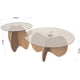 thumbnail image 2 of Juego 2 Mesas de Centro Monza – Cubierta de Vidrio Ahumado y Base Escultórica de Madera – Doble Altura – Diseño Orgánico Moderno para Sala – Fácil de Armar, 2 of 7