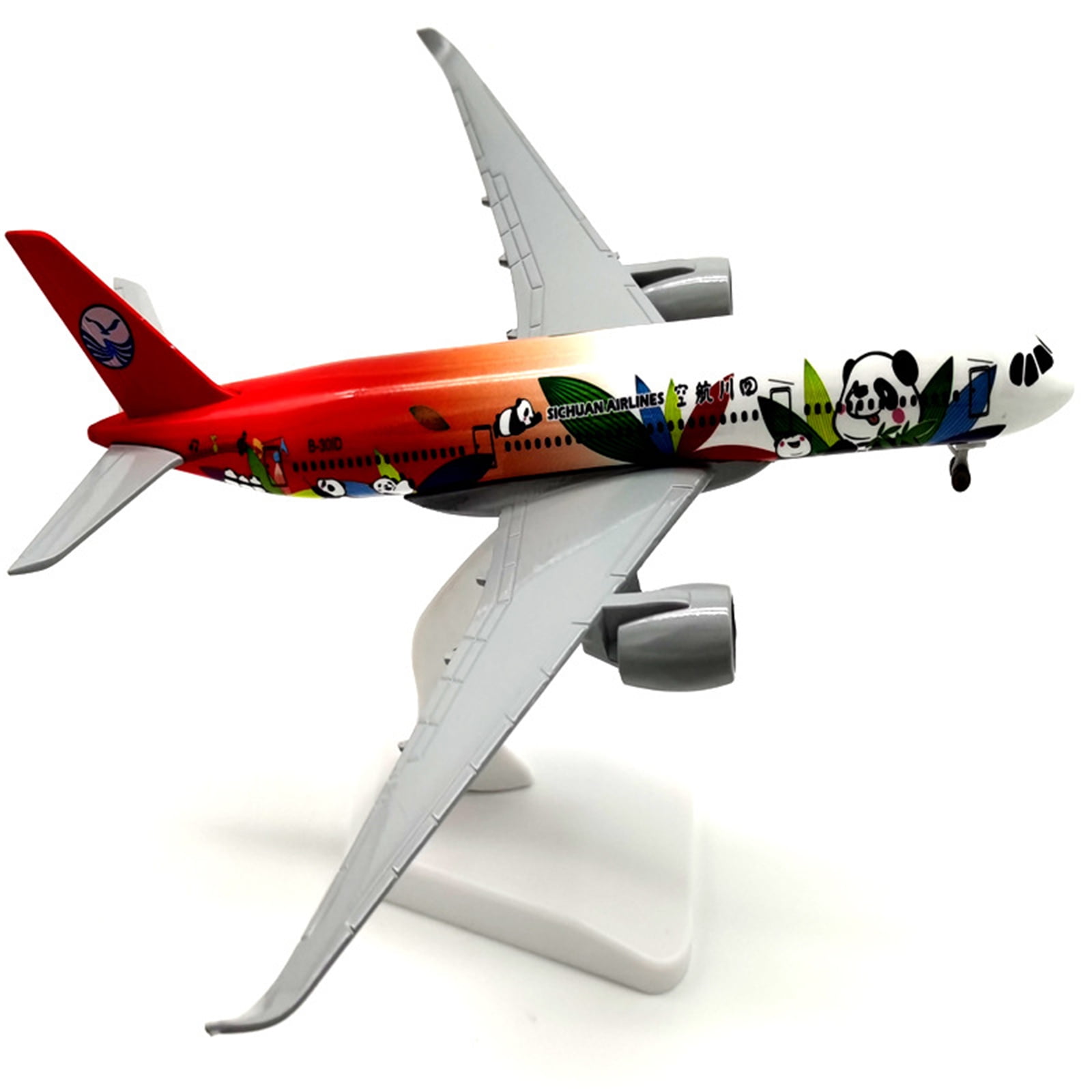 1:300 Scale Alloy Toy Sichuan 350 Panda Plane Model Aircraft Collectible for Display