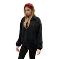 thumbnail image 2 of FAIWAD Women's Flannel Sweatshirt Quarter Zip Fleece Pullover with Drawstring Fuzzy Winter Warm Tops, 2 of 9