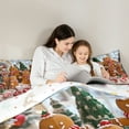 thumbnail image 4 of Feelyou Teen Gingerbread Man Bedding Comforter Set 7 Pieces, Happy New Year Full Bedding Set, Cartoon Christmas Lollipop Reversible Fitted Sheet Flat Sheet, Ultra Soft Home Decor, 4 of 7