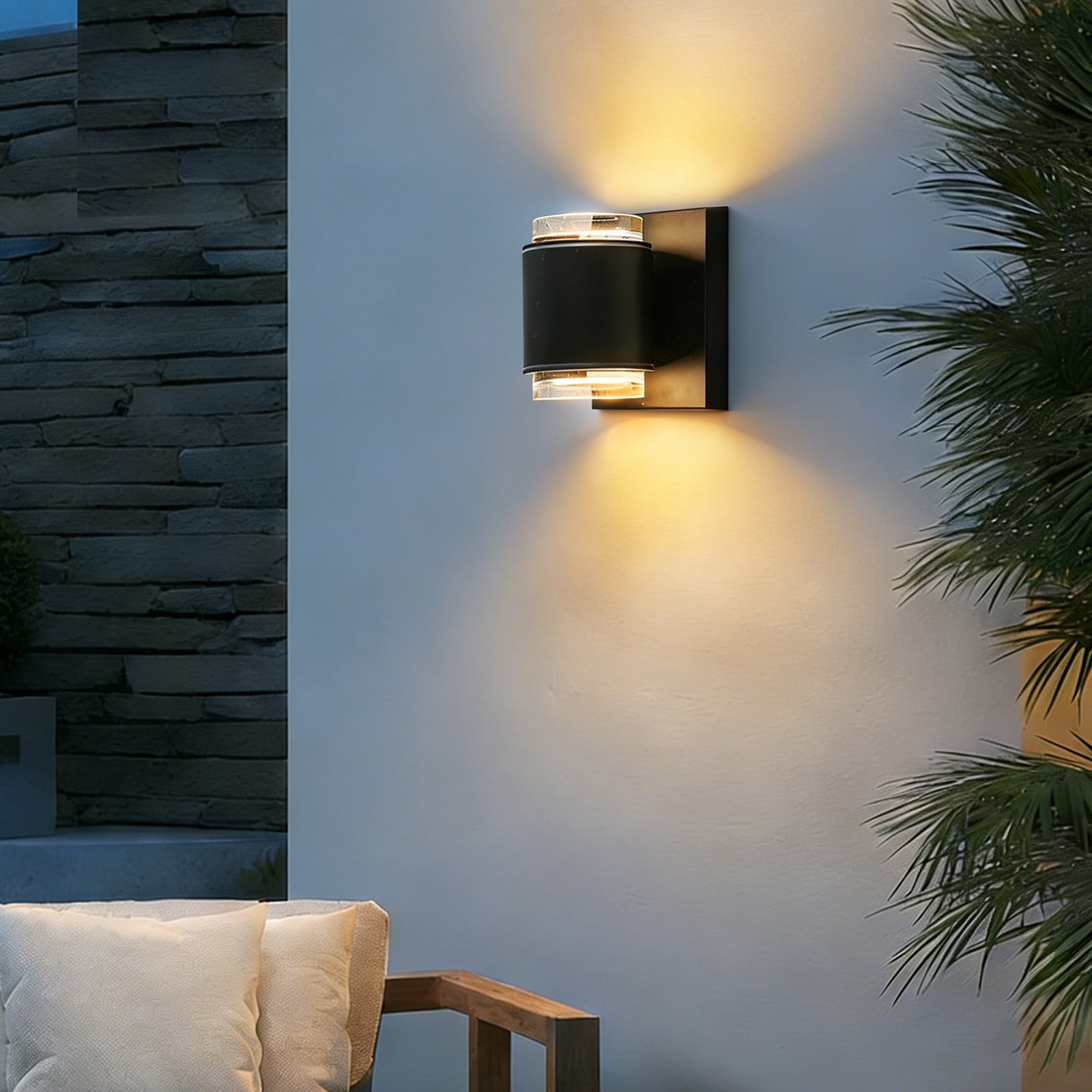 Modern LED Wall Sconce, Up Down Lighting 3000K Warm White, Outdoor Indoor Wall Light for Hallway Porch Patio Garage Entryway,Pool, Stairwell Wall Decor & Security Lighting Fixture