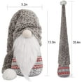 thumbnail image 4 of D-FantiX Christmas Gnome Plush 13 Inch Large Swedish Tomte Gnome Ornaments with Long Hat Holiday Scandinavian Christmas Decorations for Home (Grey, Nose Without Light), 4 of 7