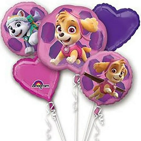 Newborn Boy Balloons Bouquet - Paw Patrol Character Authentic Licensed Theme Girl Foil Balloon Bouquet