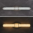 thumbnail image 3 of Bestco LED Glass Wall Sconce with 24 inch Strip, 20W Energy Saving Light with 60 Acrylic Beads and Metal Frame for Living Room Bedroom Bathroom Decor, Nickel Finish, 3 of 7
