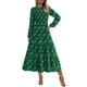 thumbnail image 1 of Vestido PRETTYGARDEN para mujer, midi, manga larga, de otoño, verde oscuro, 1 of 9