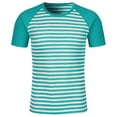 thumbnail image 4 of IWRICH Men's Waffle Strip Short Sleeve T Shirts Couples Summer Lightweight Striped Tee Casual Crewneck Athletic Gym Workout Top for Unisex Mint Green S, 4 of 4