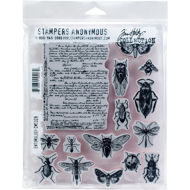 Tim Holtz Cling Stamps 7"X8.5"Entomology