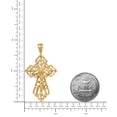 thumbnail image 4 of 14k Gold Heavy Plated Ornate Irish Celtic Crucifix Pendant + 24" 2mm Rope Chain Necklace Set, 4 of 7