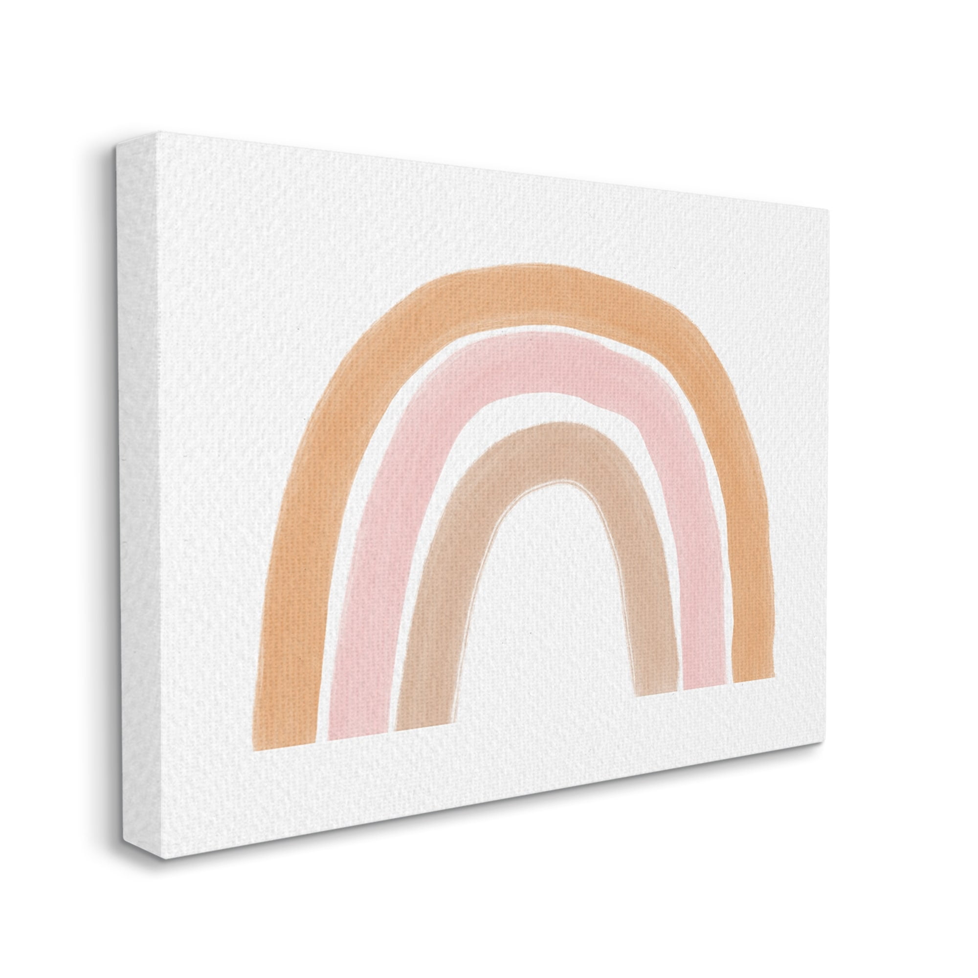 Stupell Industries Neutral Pinks Rainbow Symbol Casual Stripes Design Canvas Wall Art, 48 x 36, Design by Amy Brinkman
