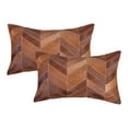 thumbnail image 4 of HomeRoots 544588 12 x 20 in. Tan Chevron Cowhide Lumbar Throw Pillows - Set of 2, 4 of 5