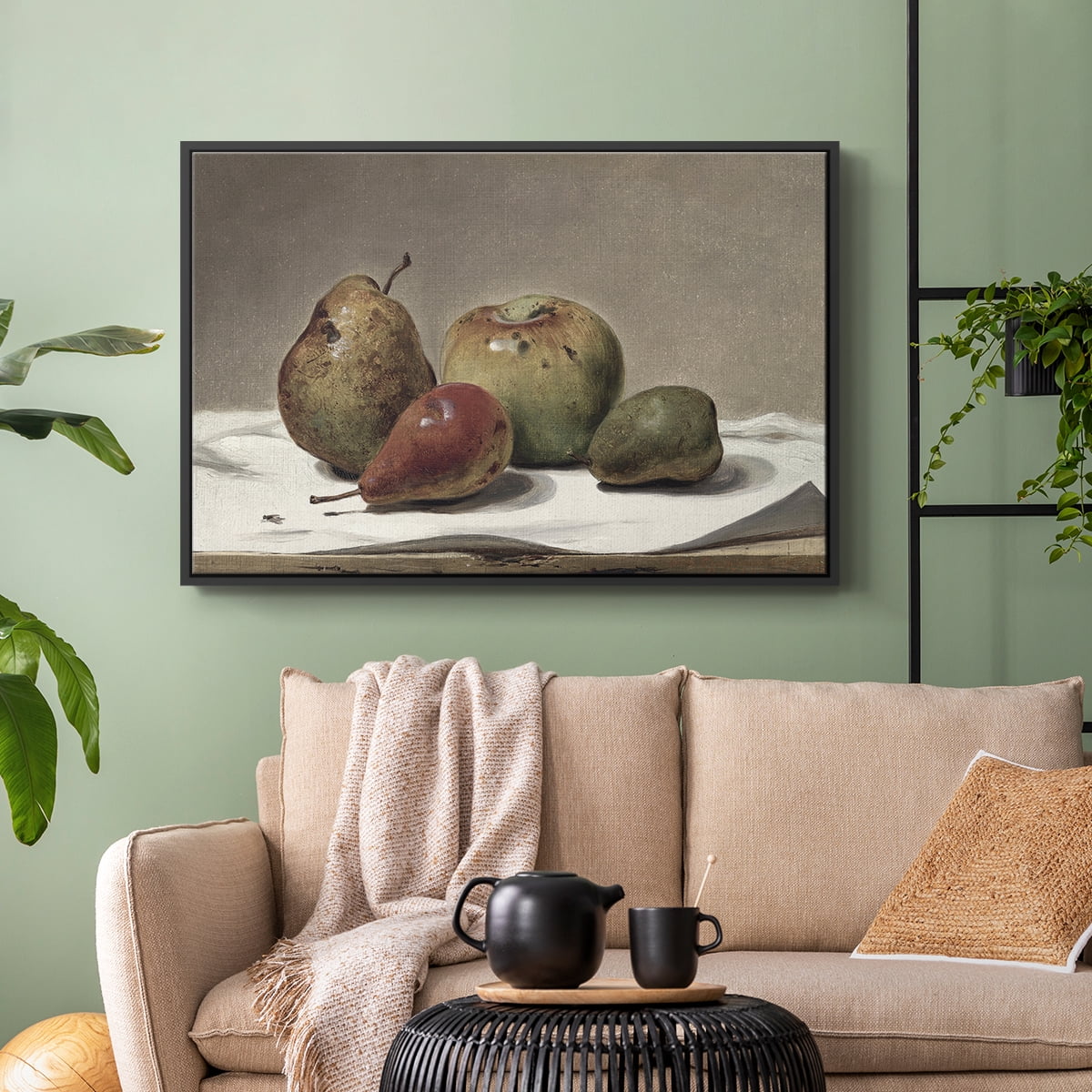Vintage Botanical Print-VII By Wexford Home Framed in Black Wood Gallery Wrapped Canvas 27 in. x 41 in.