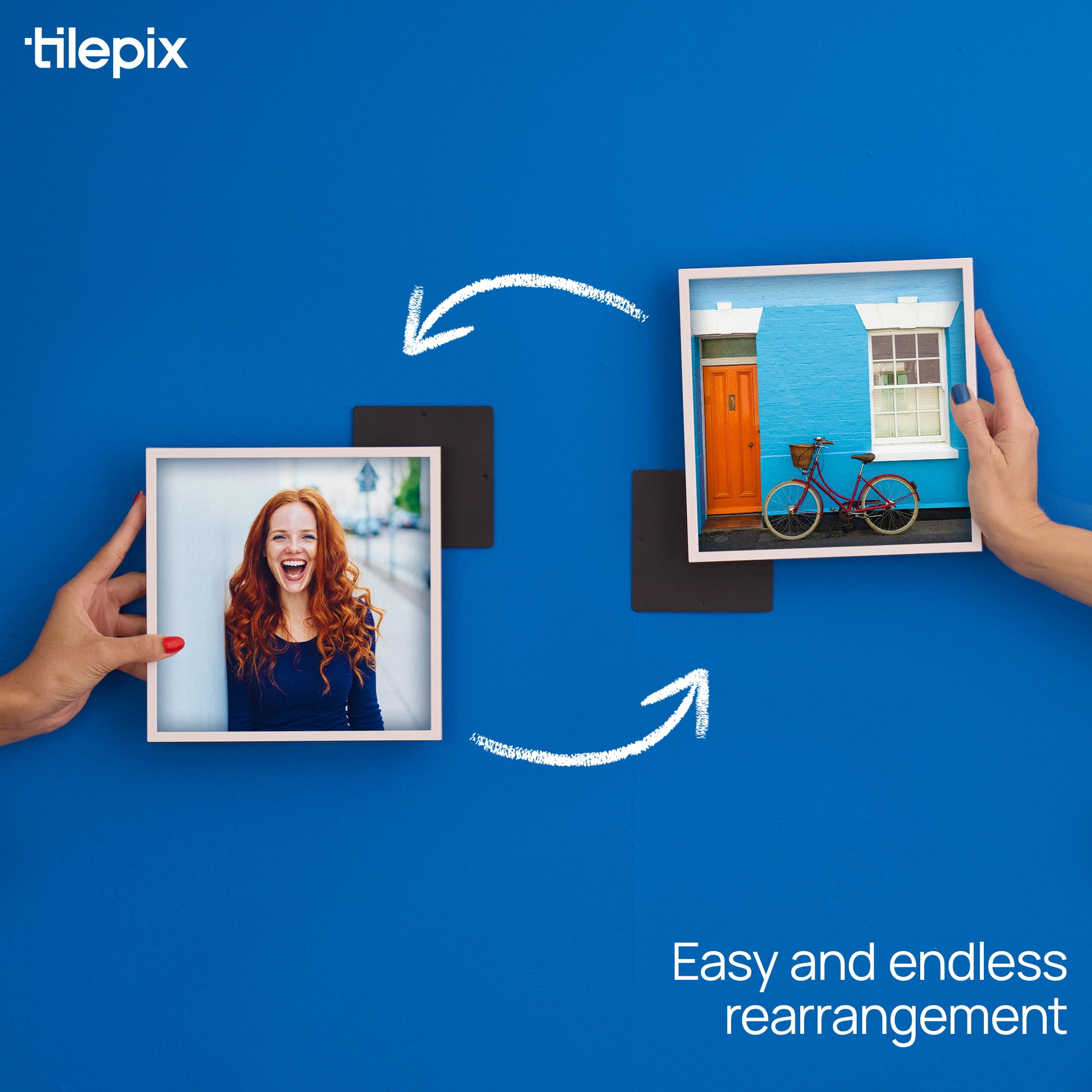 TilePix Nail Free White Frame, 2-Piece Split Image