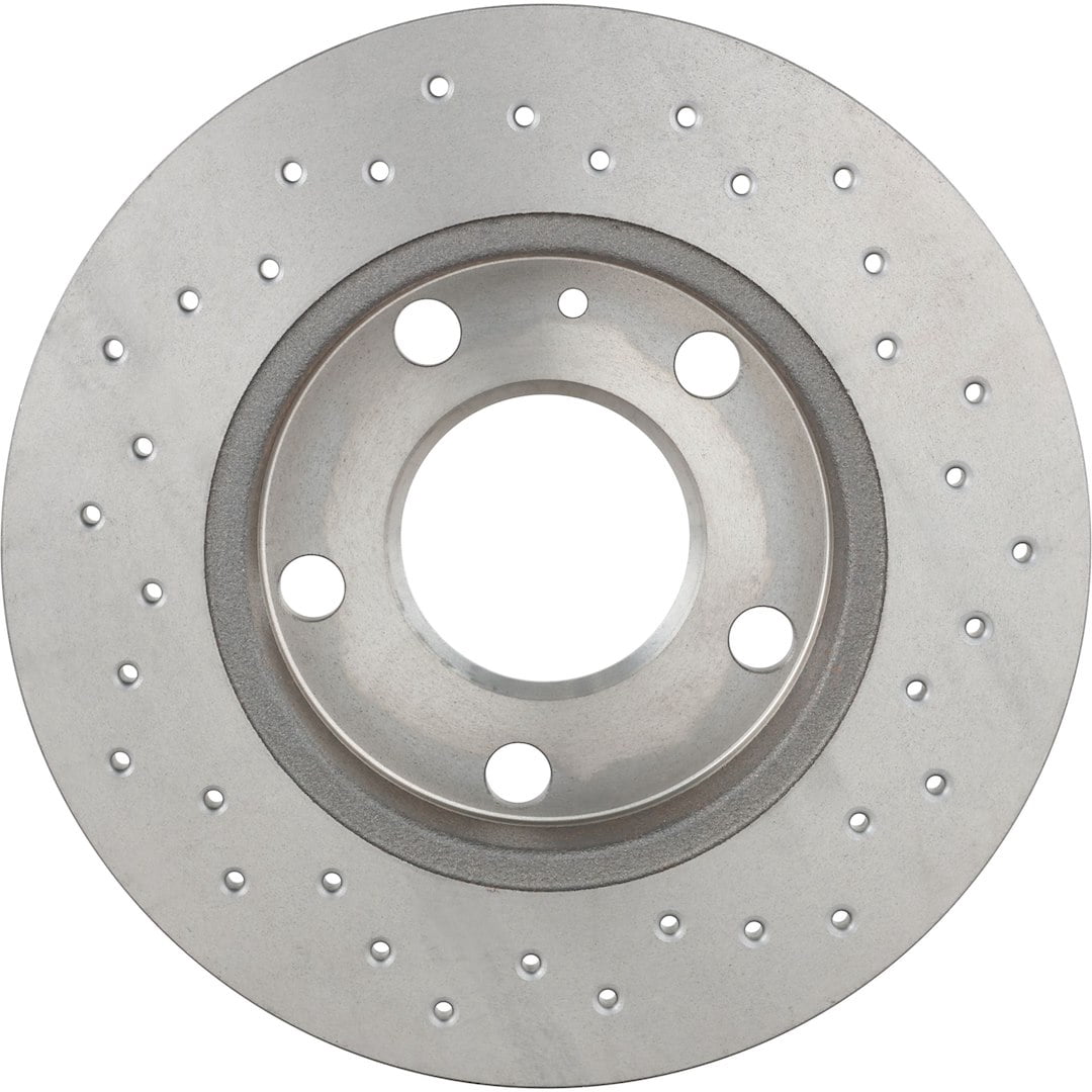 Brembo KTX0096; Brake Kit; Ceramic Brake Pads; 245 Millimeter Xtra Solid Cross Drilled High Carbon Cast Iron One Piece Rotor; With Rotors/ Pads/ Anti-Rattle Spring/ Mounting Hardware