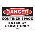 thumbnail image 1 of Danger Confined Space Safety Sign, 7" x 10", Vinyl, English, 1 of 1