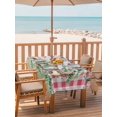 thumbnail image 2 of Outdoor Tablecloths with Umbrella Hole & Zipper, Eucalyptus Trucks Rectangle Tablecloth 60x120 Inch, Spring Rustic Floral Wooden Red Plaid Waterproof Table Cloth, Patio/Pool/Picnic Table Covers, 2 of 8