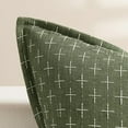 thumbnail image 2 of Pack of 2 Decorative Burlap Linen Throw Pillow Covers for Sofa Couch Bed, 18x18 inch, Green, 2 of 6