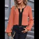 thumbnail image 4 of Blusas Elegantes e Informales para Mujer, con Cuello en V y Bloques de Color, para el Trabajo, de Larga, Ropa de Moda para Otoño Coral M, 4 of 9