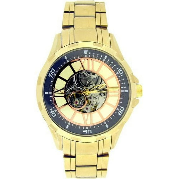 Elgin Adult Male Full Automatic Watch with Rose Arabic Dial Gold-Tone (FG9040)