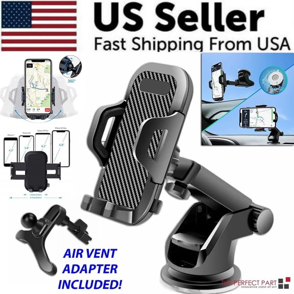 360° Rotating Universal Car Mount for Mobile Phone and GPS - Windshield Holder